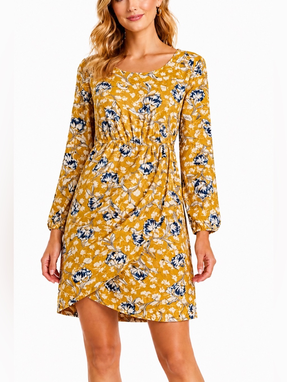 J Crew Factory NWT yellow/blue floral tulip hem dress, size 16